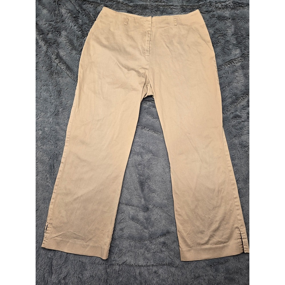 Donna Rae New York Tan Khaki Straight Leg Stretch Trousers Pants Womens Size 10